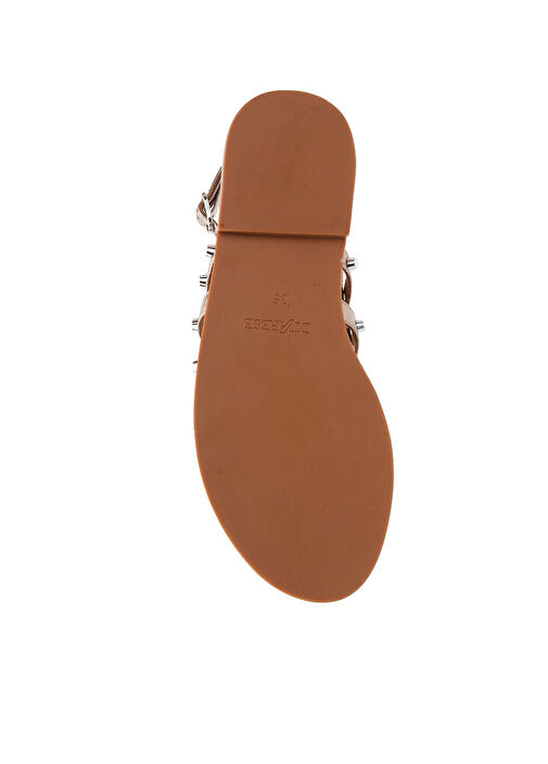 Platin Kadın Deri Sandalet - Görsel 6