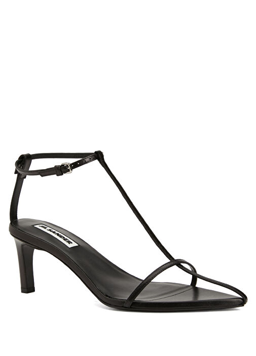 Cage Siyah Kadın Deri Sandalet - Görsel 3
