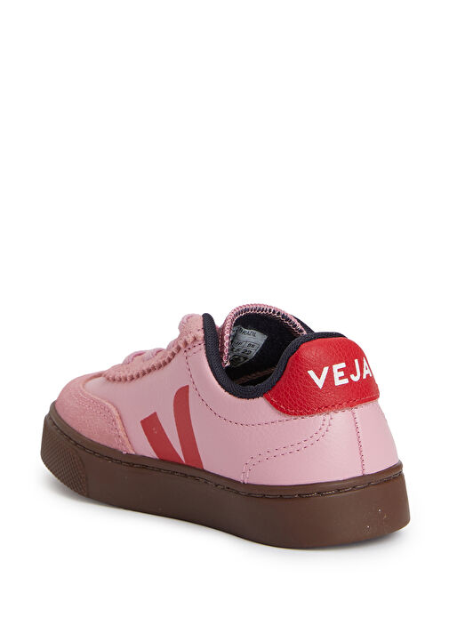 Small Volley Pembe Kırmızı Çocuk Deri Sneaker - Görsel 4