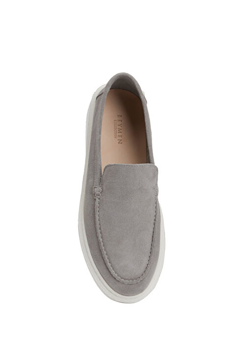 Gri Erkek Süet Loafer - Görsel 5