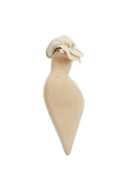 Krem Tığ İşi Kadın Terlik - Görsel 6