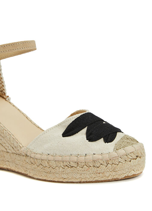 Siyah Kırık Beyaz Kadın Espadril - Görsel 7