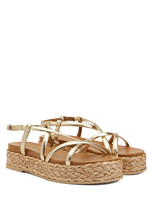 Gold Kadın Deri Sandalet - Görsel 3