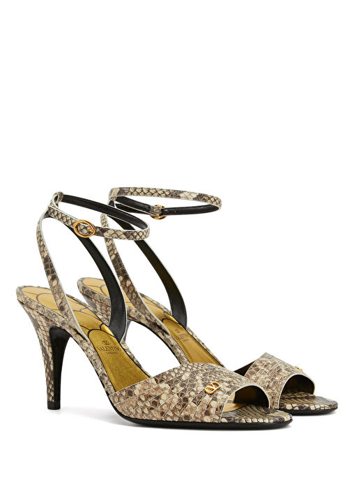 Desenli Kadın Deri Sandalet - Görsel 3