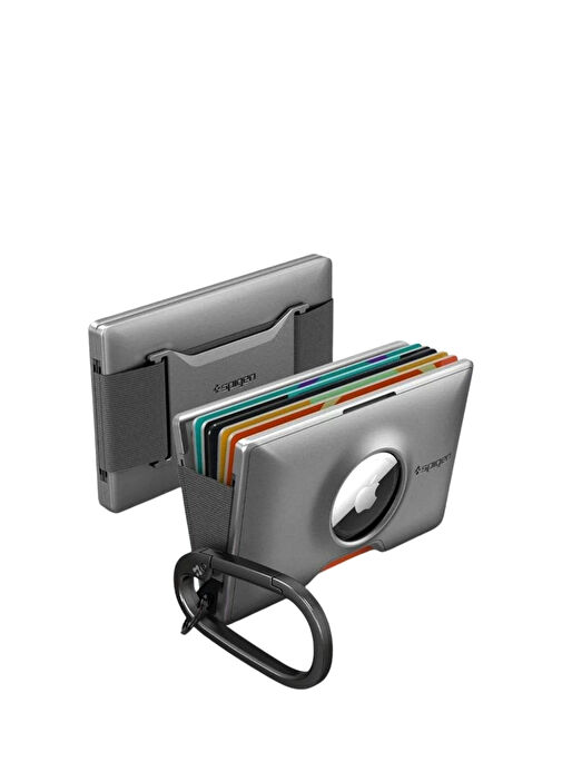 AHP04276 Gunmetal AirTag Enabled Card Holder Wallet Keychain