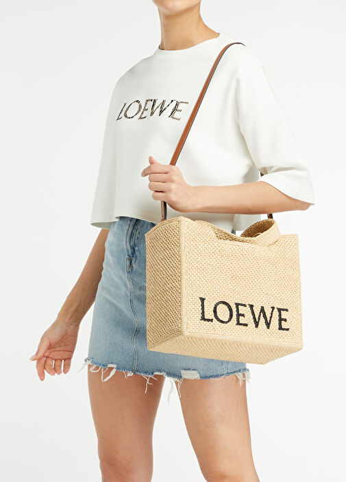 コトラLOEWE Loewe x Paula's Ibiza Naturel Kadın Medium Naturel Logo Jakarlı