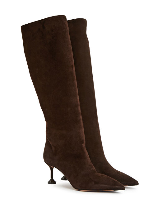 Kahverengi Kadın Süet Çizme - Görsel 3