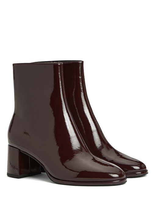 Bordo Kadın Parlak Bot - Görsel 3