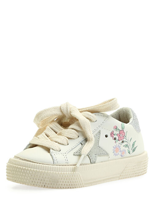 Beyaz Bebek Deri Sneaker - Görsel 4