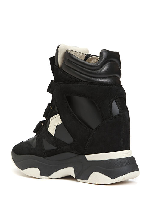 Balskee Siyah Kadın Deri Bilek Boy Sneaker - Görsel 4