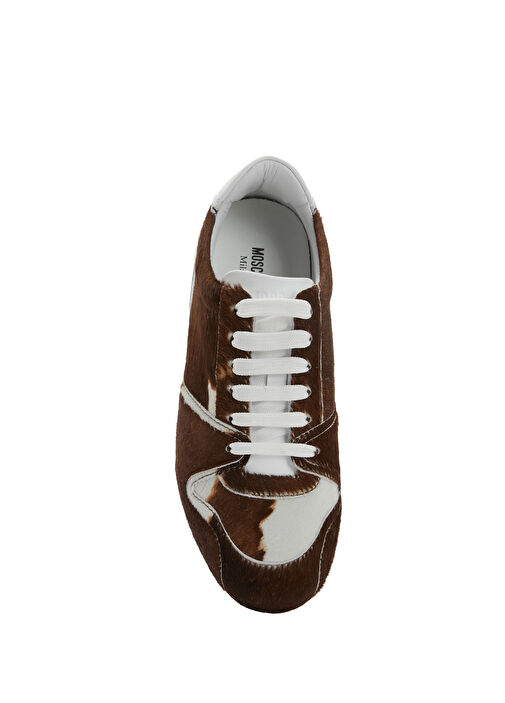 Tennis Kahve Beyaz Kadın Deri Sneaker - Görsel 5