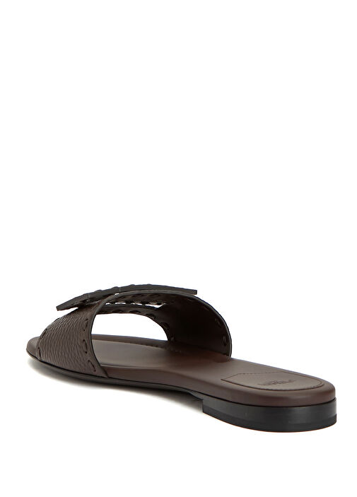 Kahverengi Kadın Deri Terlik - Görsel 4