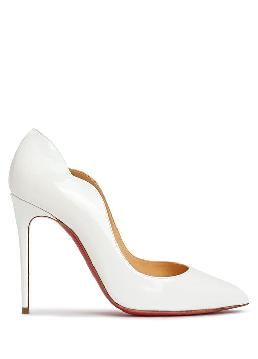 Christian Louboutin ホワイト ハイヒール Christian Louboutin - Hot Chick Beyaz Deri Topuklu Ayakkabı - Beyaz
