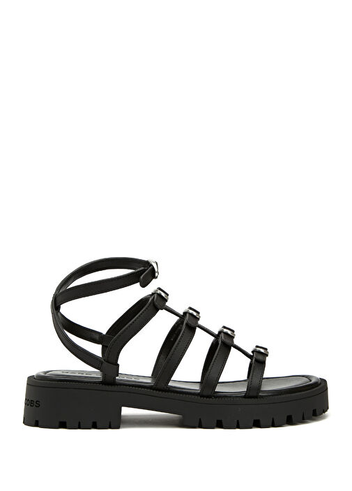 Siyah Kadın Deri Sandalet - Görsel 2
