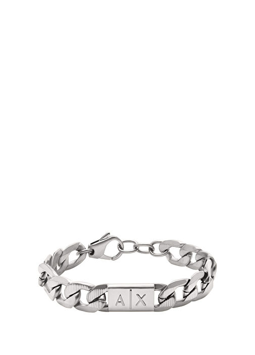 AXG0077-040 Metalik Gri Çelik Erkek Bileklik