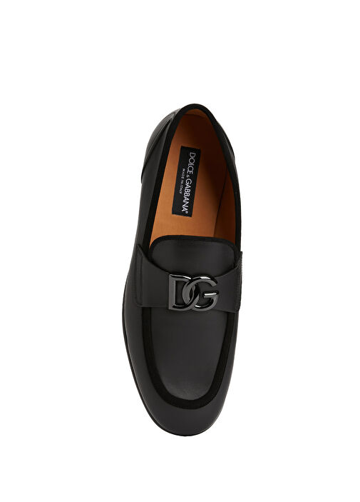 Siyah Logo Tokalı Erkek Deri Loafer - Görsel 5