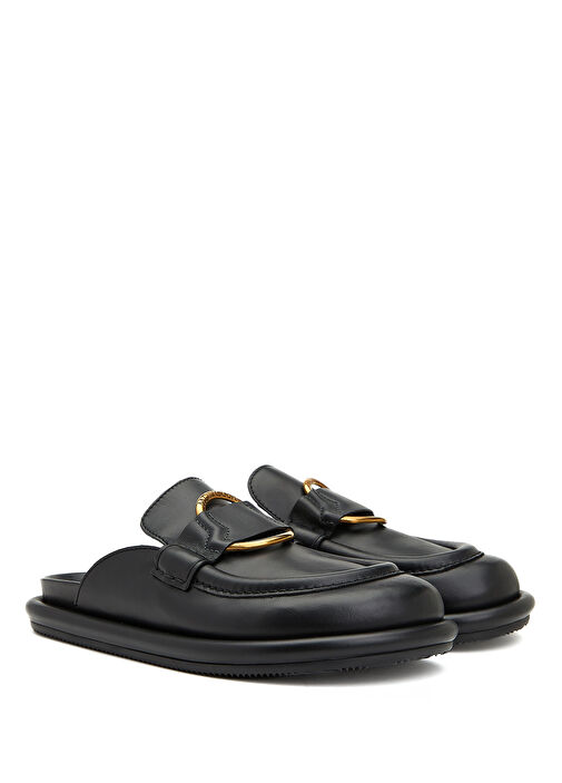 Siyah Kadın Deri Terlik - Görsel 3