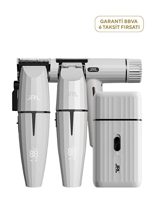 JRL - Ghost Kit 3 Beyaz Saç Kesim Çizim Sakal ve Fön Makinesi Seti