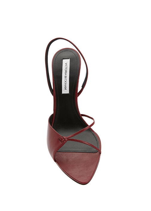 Bordo Deri Topuklu Ayakkabı - Görsel 5