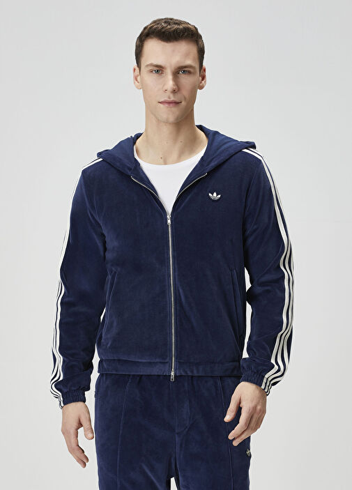 Adidas - x Wales Bonner Lacivert Kapüşonlu Ceket - Lacivert