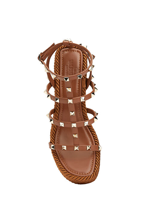 Valentino Garavani Taba Valentino Garavani Rockstud Kadın Deri Sandalet