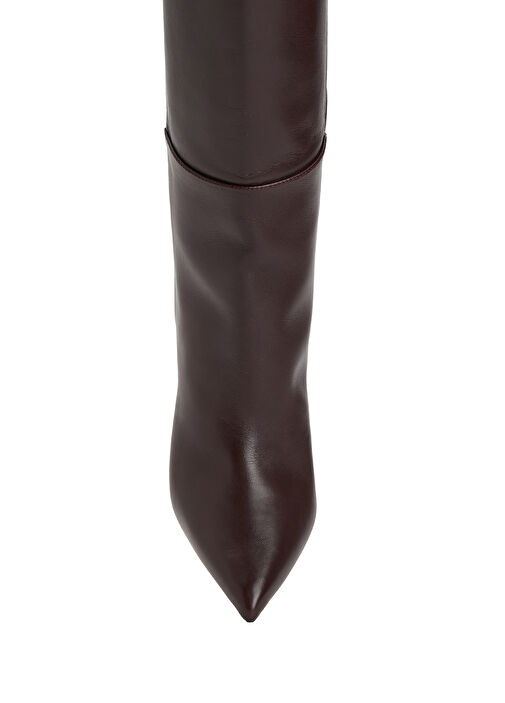 Alizze Bordo Kadın Deri Çizme - Görsel 5