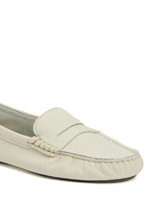 Bej Kadın Deri Loafer - Görsel 7