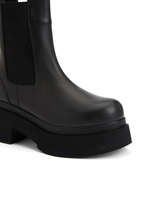 Siyah Kadın Lastikli Deri Bot - Görsel 7