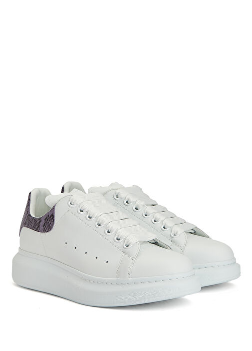 Oversized Beyaz Kadın Deri Sneaker - Görsel 3