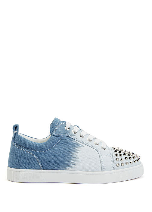 Blue White Christian Louboutin Blue White Men Louis Junior Spikes Blue White Men s Denim Sneaker 1554149 Beymen