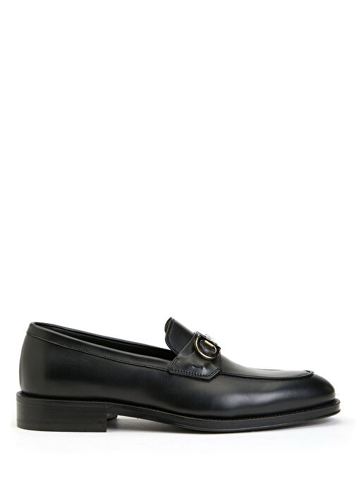 Ferragamo Siyah Ferragamo Deri Erkek Loafer