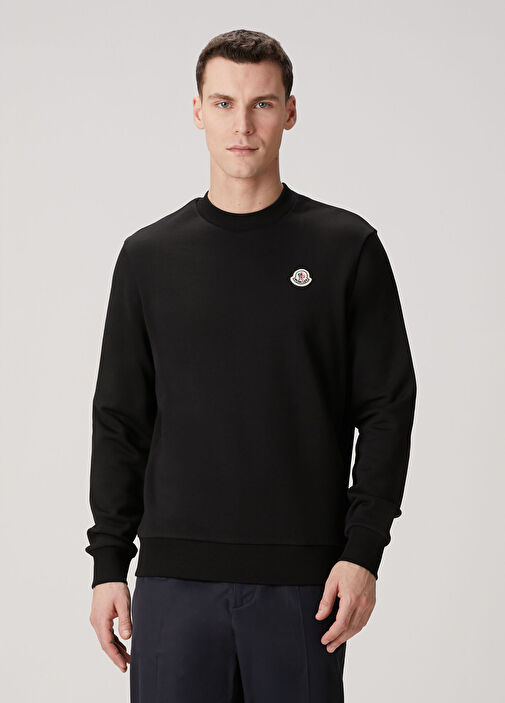Moncler Siyah Erkek Siyah Logo Detaylı Sweatshirt 1892844 | Beymen