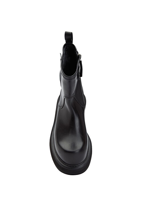 Siyah Fermuarlı Kadın Deri Bot - Görsel 5
