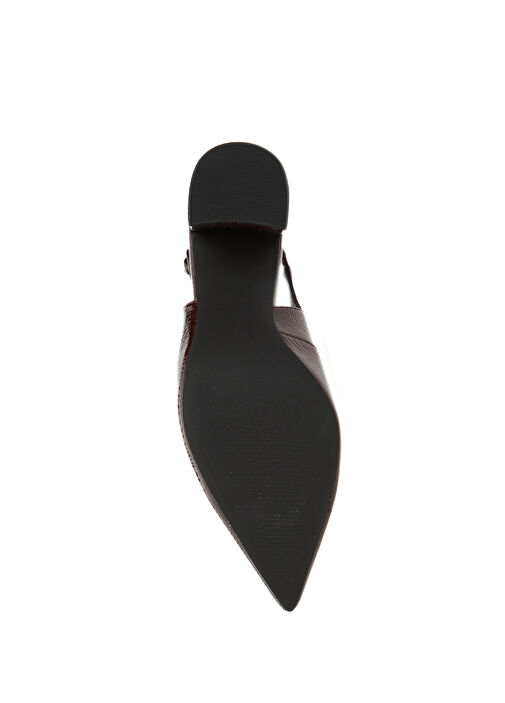 Bordo Deri Topuklu Ayakkabı - Görsel 6