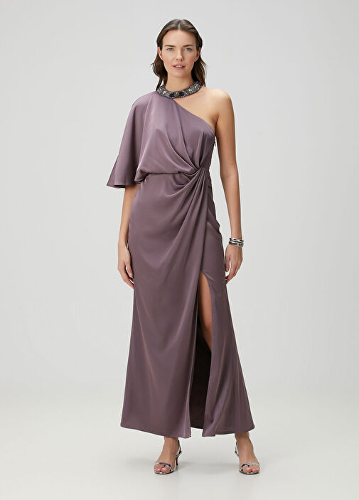 aidan mattox purple dress Aidan by Aidan Mattox Women's Purple Draped Cocktail Dress COUTUREPOINT