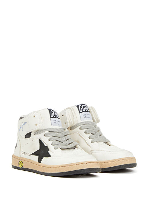 Sky Star Siyah Beyaz Unisex Çocuk Deri sneaker - Görsel 3