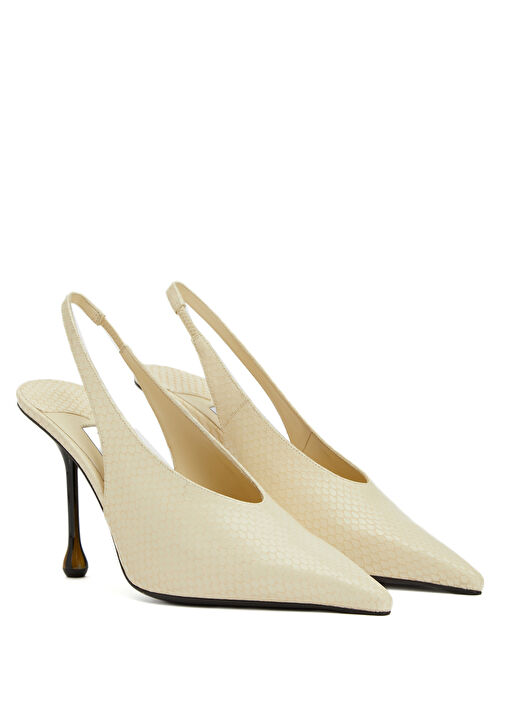 Isa Kırık Beyaz Deri Topuklu Ayakkabı - Görsel 3