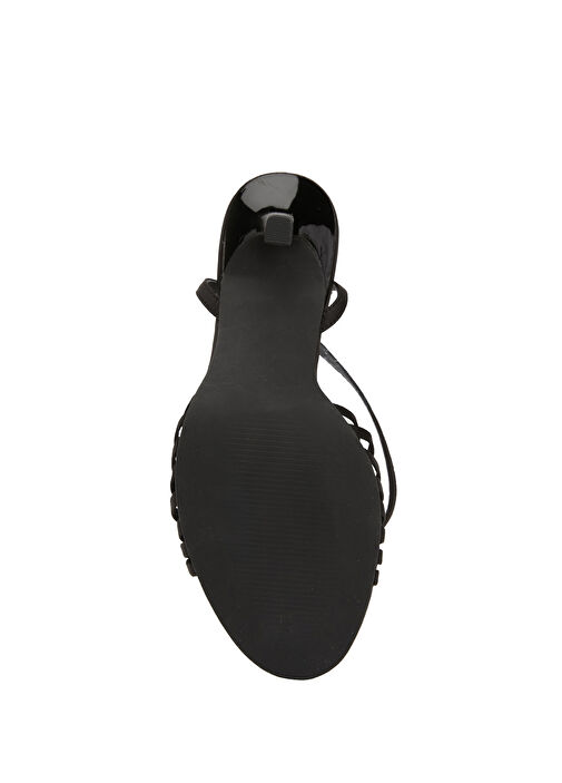 Siyah Kadın Saten Sandalet - Görsel 6