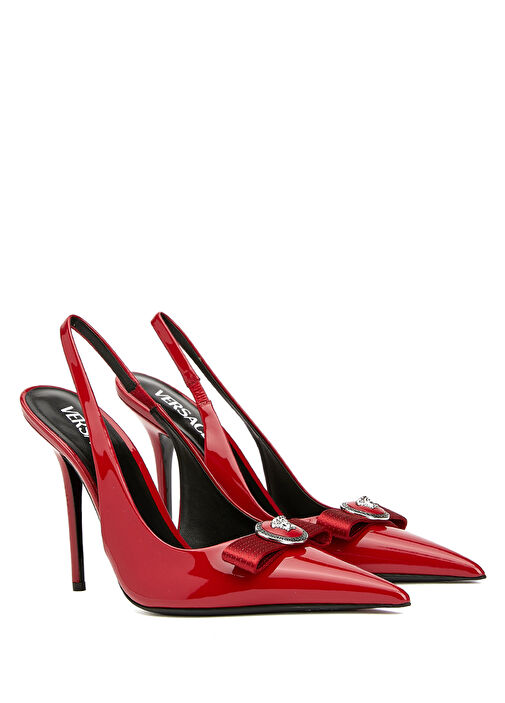 Gianni Ribbon Kırmızı Deri Topuklu Ayakkabı - Görsel 3