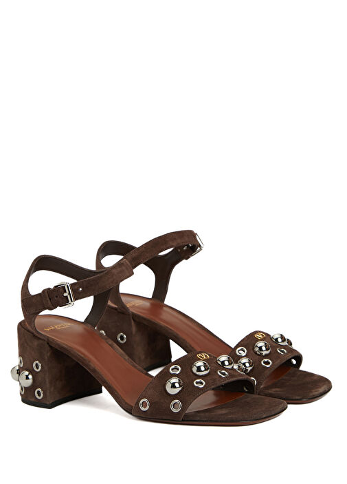 Kahverengi Troklu Kadın Deri Sandalet - Görsel 3