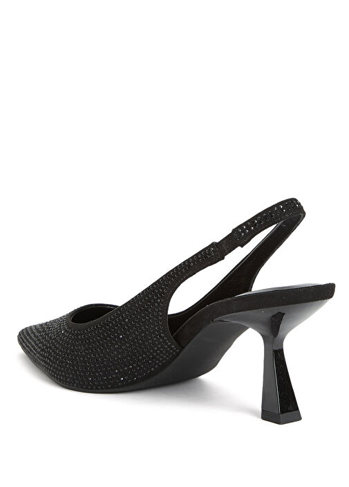 Siyah Taşlı Topuklu Ayakkabı - Görsel 4
