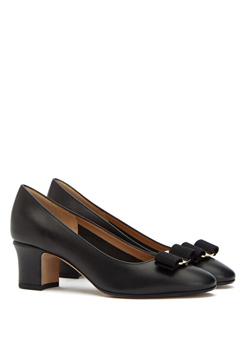 Vara Siyah Deri Topuklu Ayakkabı - Görsel 3