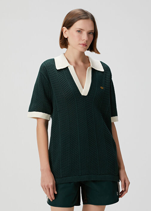 トップス adidas CLOT PIQUE POLO BY EDISON CHEN Adidas - Clot by Edison Chen Siyah Pike Polo T-shirt - Koyu Yeşil