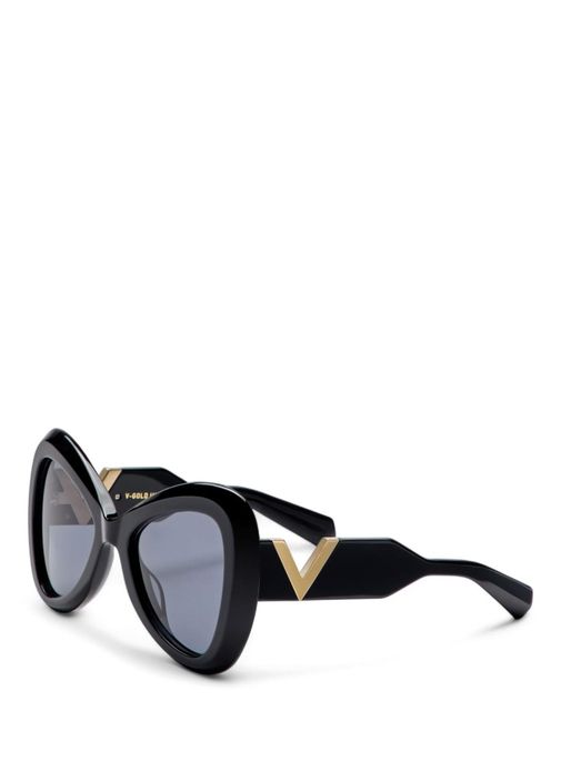 Valentino Garavani Women\'s Sunglasses in Black and Gold 0400026077645_GOLDGREY?wid=600  main image 3