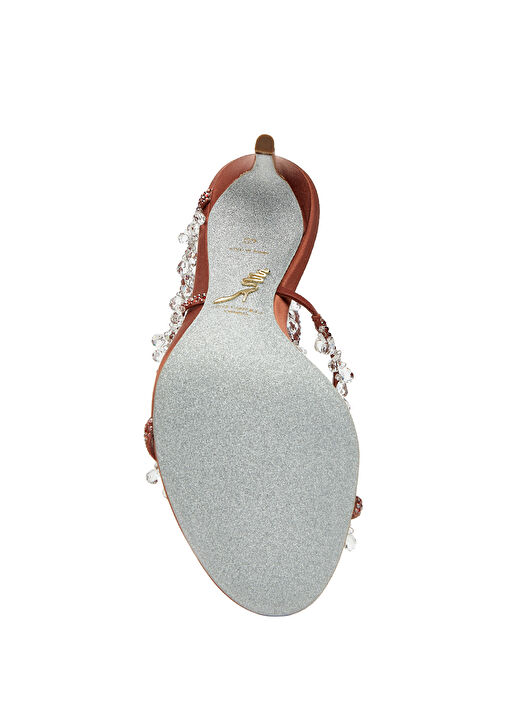 Chandelier Koyu Kırmızı Kadın Saten Sandalet - Görsel 6