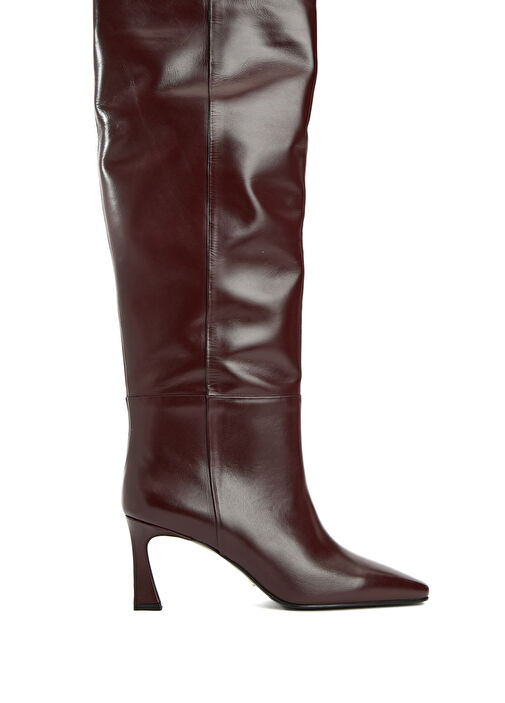 Bordo Kadın Deri Çizme - Görsel 2