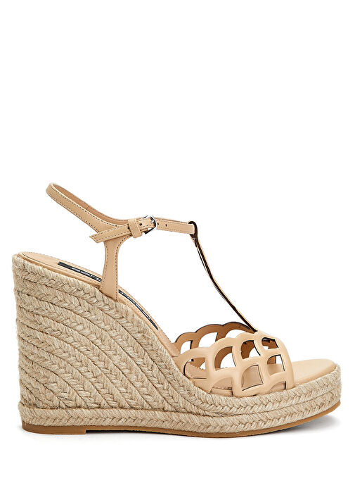 Bej Kadın Deri Sandalet - Görsel 2