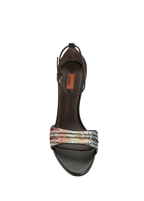 Çok Renkli Payetli Kadın Deri Sandalet - Görsel 5
