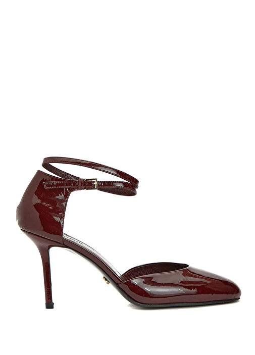 Bordo Rugan Deri Topuklu Ayakkabı - Görsel 2
