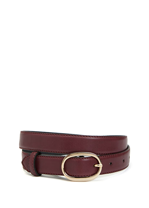 Burgundy Women's Patent Leather Belt